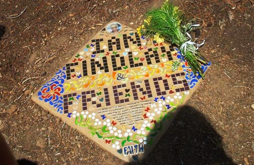 Mosaic tile honoring loved one.